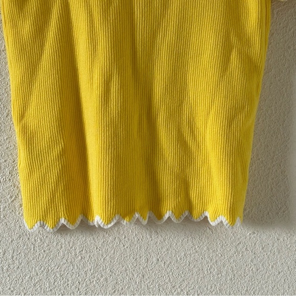 12th Heart Women’s Ribbed Top Sz Large Yellow Scallop Trimmings Coquette Cutesy - Picture 11 of 14